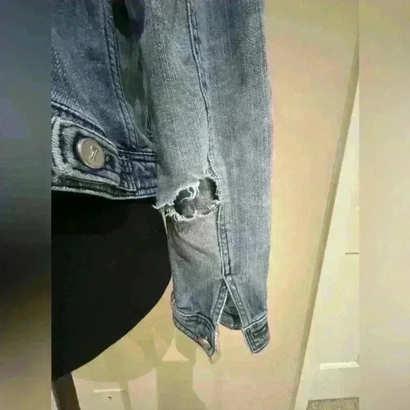 Anthropologie Pilcro Letterpress Crop Denim Classic Jean Jacket MP - Picture 6 of 7